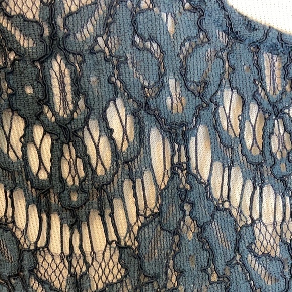 Lane Bryant Blue Pleated Lace Yoke Swing Shift Dress 14/16 Plus Mini Feminine - Picture 8 of 16